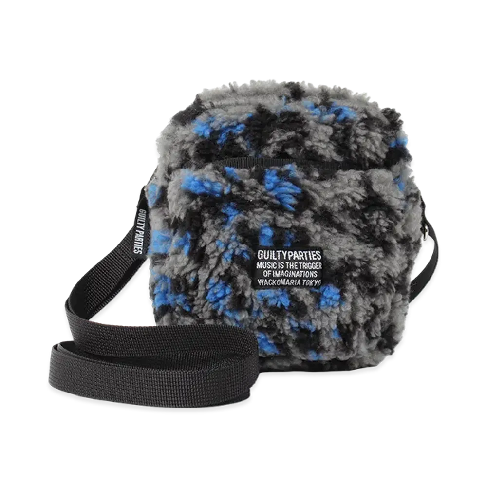 WACKO MARIA x Speak Easy Leopard Boa Fleece Shoulder Mini Bag "Gray"