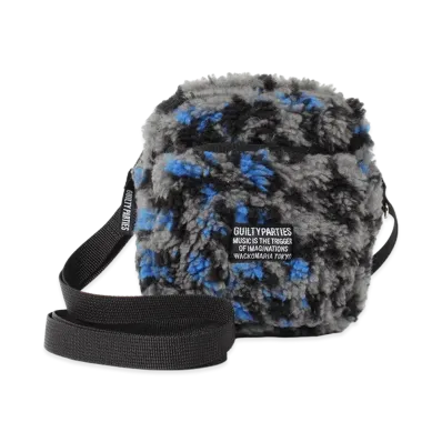 WACKO MARIA x Speak Easy Leopard Boa Fleece Shoulder Mini Bag "Gray"