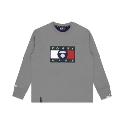 AAPE x Tommy Faux Layered Logo T-Shirt "Gray"