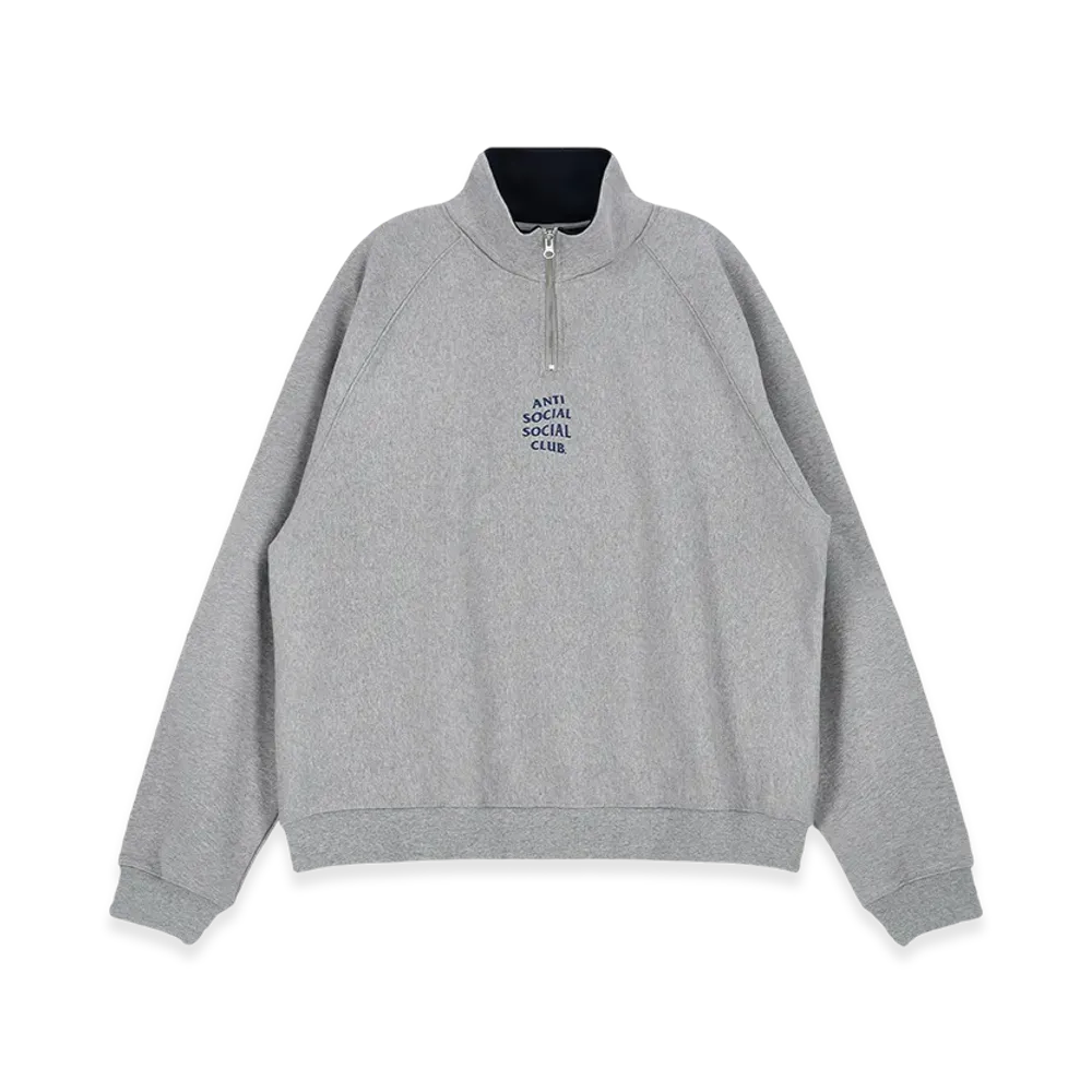 ANTI SOCIAL SOCIAL CLUB Designed in Korea Half Zip-up Sweatshirt "Grey"