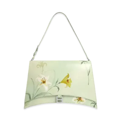 BALENCIAGA Crash Lily's Print Large Shoulder Bag "Green"