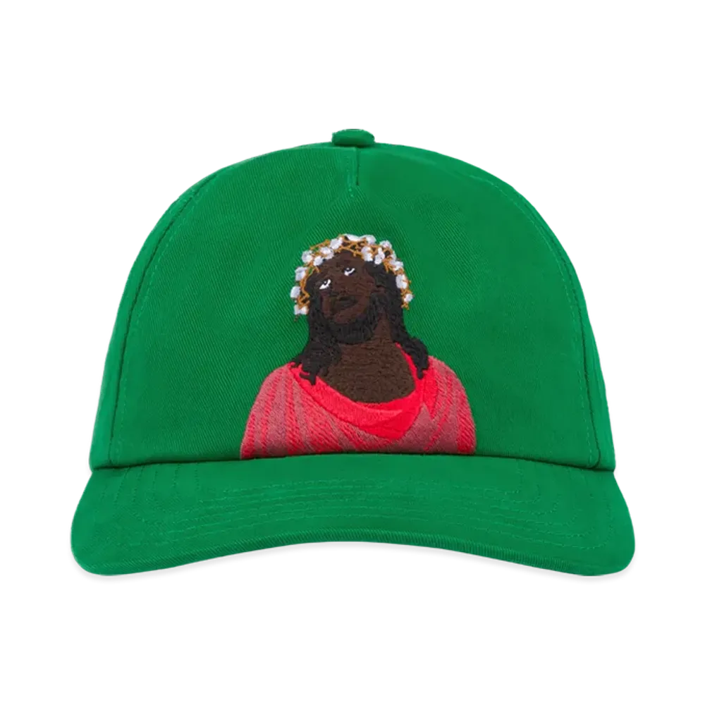 DENIM TEARS Black Jesus Cap "Green"