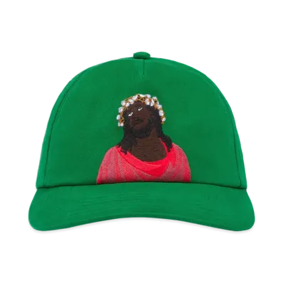 DENIM TEARS Black Jesus Cap "Green"