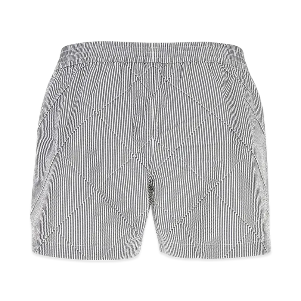 Bottega Veneta Cotton and Nylon Intrecciato Swim Shorts "Chalk/Iron"