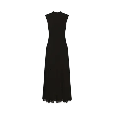 DOLCE&GABBANA Light Viscose Jersey Calf-Length Dress "Black"