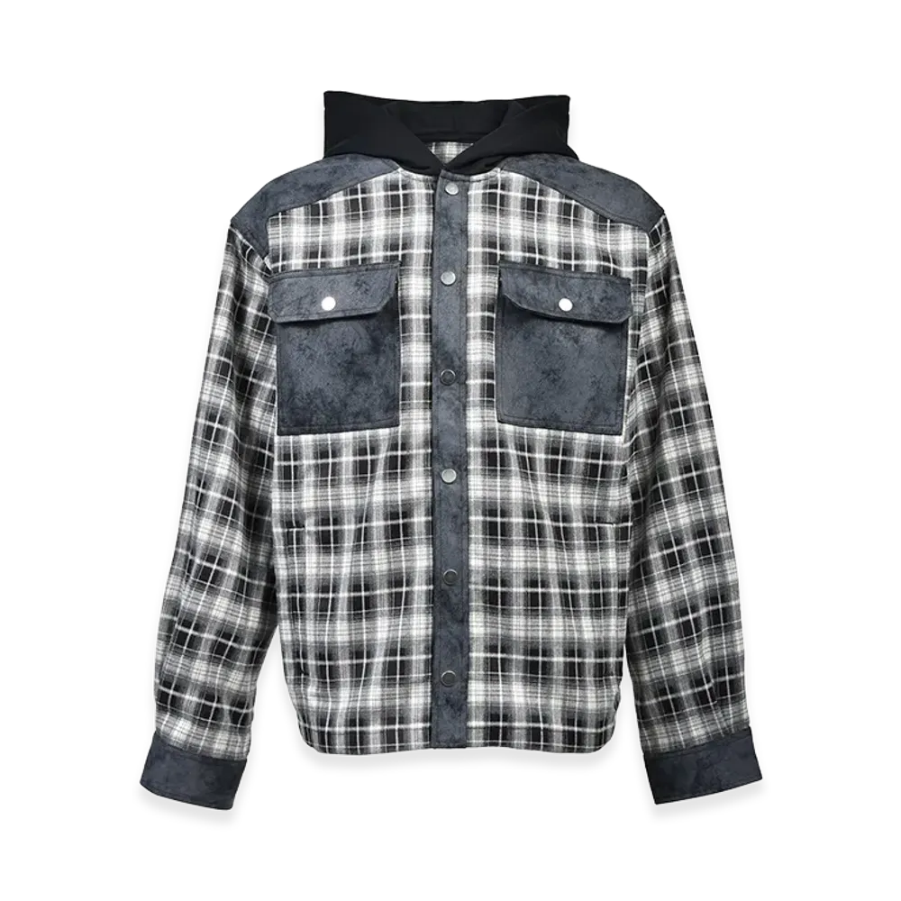 BREATH New Rich Check Hoodie Shirt "Black White"