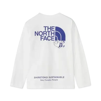 The North Face Kids Long Sleeve Shiretokotoko Tee "White"