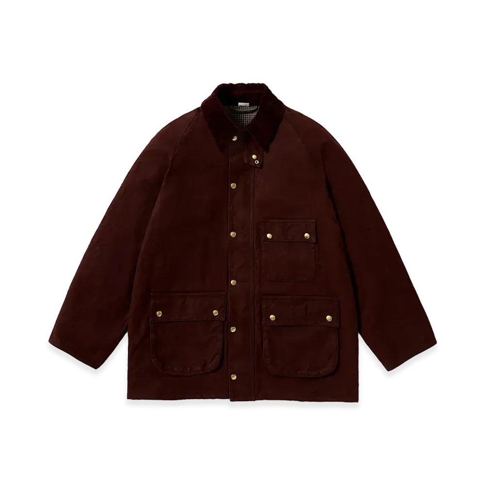 A.PRESSE Vintage Silk Hemp Riding Oiled Jacket "Burgundy"