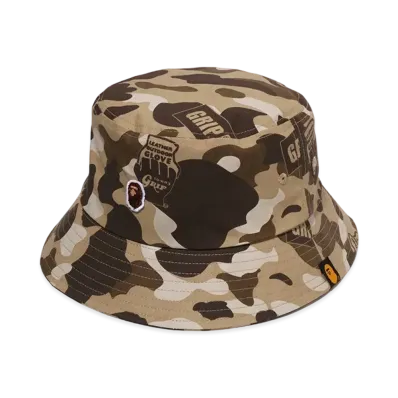 A BATHING APE x GRIP SWANY Camo Fireproof Bucket Hat "Beige"