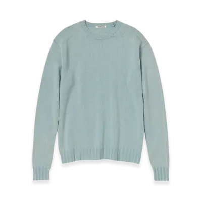 AURALEE Washed French Merino Knit P/O "Light Blue"