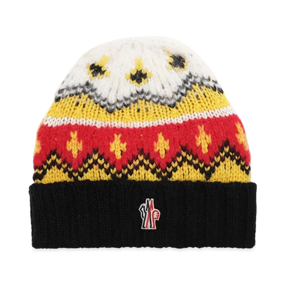 Moncler Grenoble Beanie Knit Cap "White/Yellow/Red"