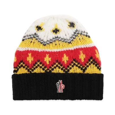 Moncler Grenoble Beanie Knit Cap "White/Yellow/Red"
