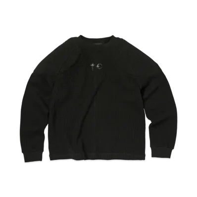 THUG CLUB Bulk Shoulder Waffle Long Sleeve "Black"