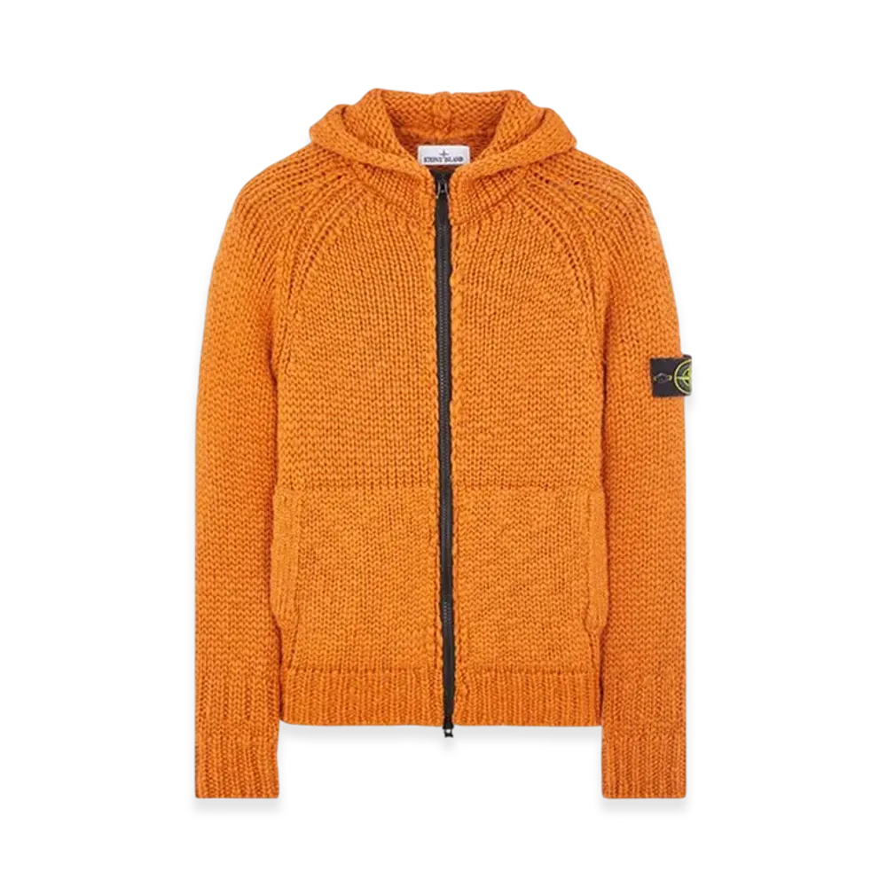 Stone Island 544D4 Handmade Feel Hooded Knit Cardigan - 23FW "Rust"