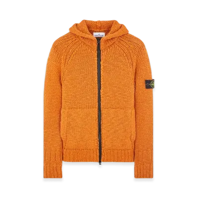 Stone Island 544D4 Handmade Feel Hooded Knit Cardigan - 23FW "Rust"