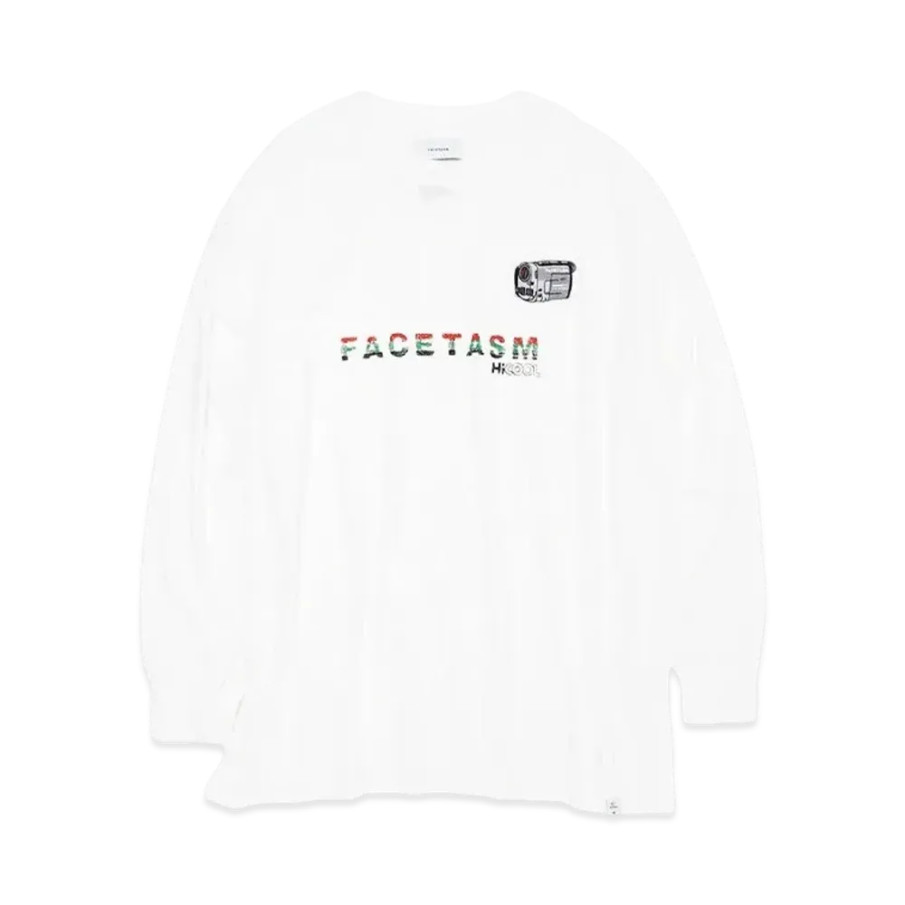 FACETASM HANDYCAM LONG SLEEVE TEE "WHITE"