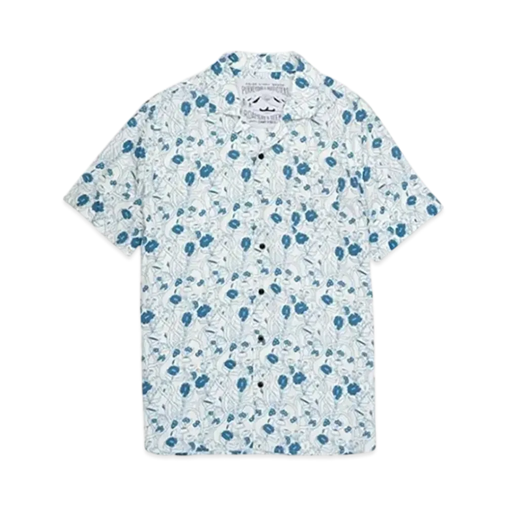 POLeR Open Collar Aloha Shirt "Blue"