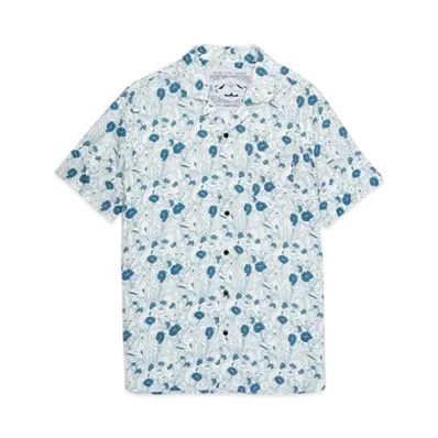 POLeR Open Collar Aloha Shirt "Blue"