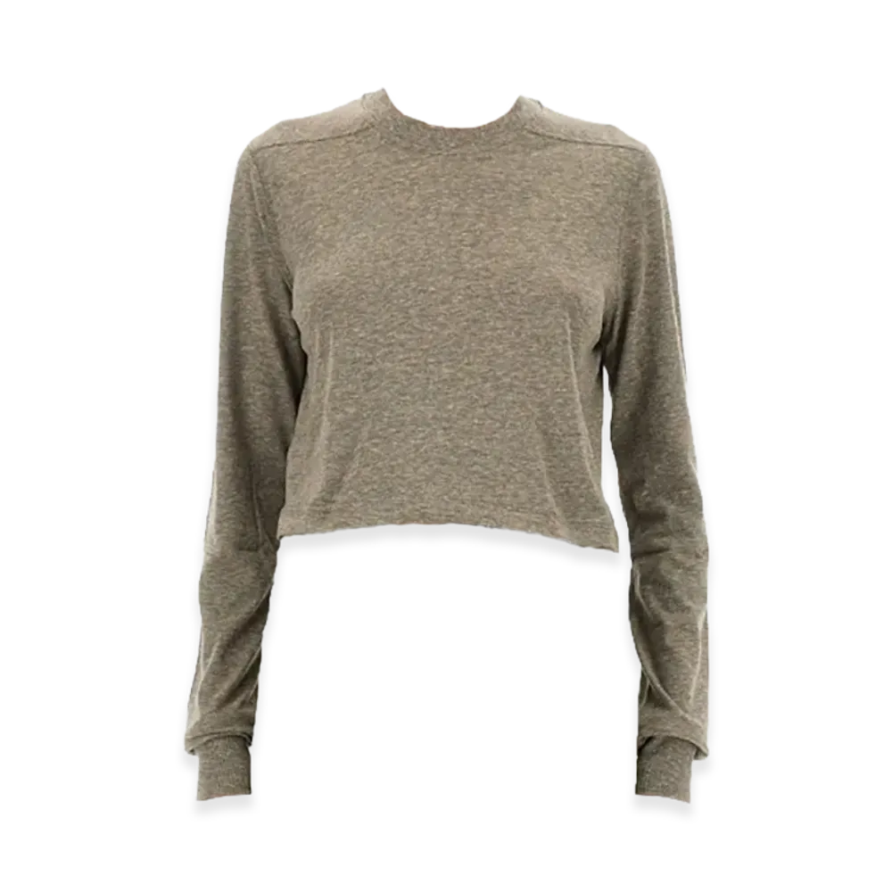 Rick Owens DRKSHDW Women's T-Shirt L/S Cropped Small Level T "Gray"