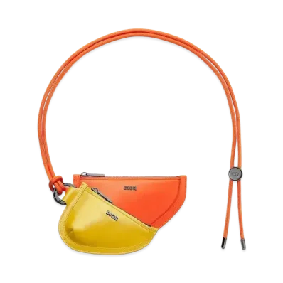 Dior Saddle Double Pouch Smooth Calfskin "Yellow/Orange"