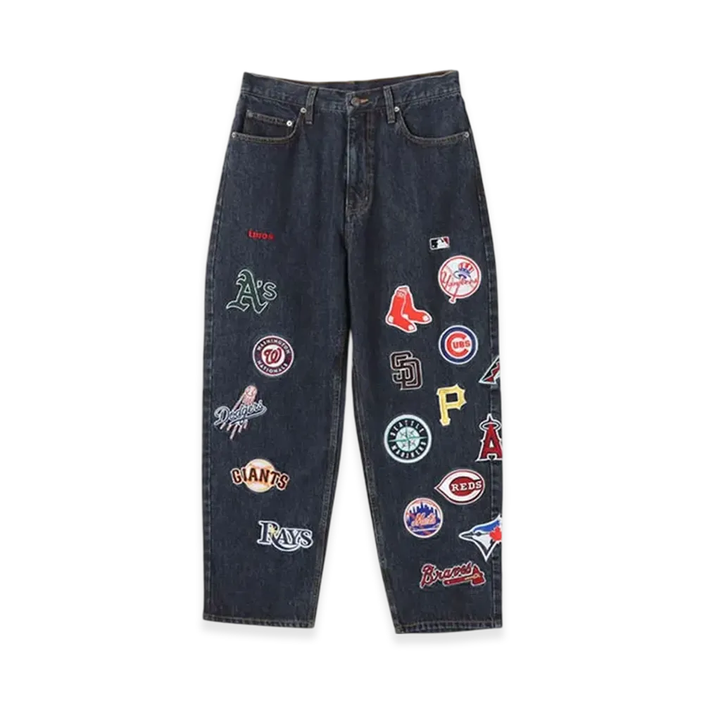atmos x MLB All Teams Patch Denim Pants "Blue"