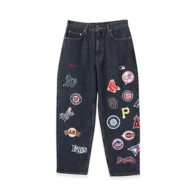atmos x MLB All Teams Patch Denim Pants "Blue"
