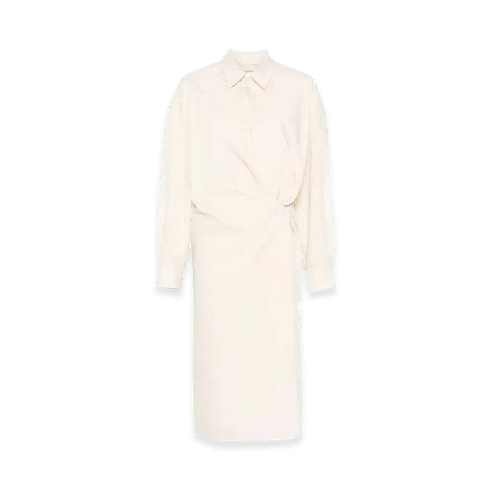 LEMAIRE Women's Straight Collar Twisted Dress "Ivory"