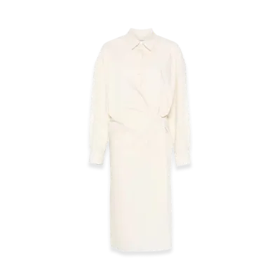 LEMAIRE Women's Straight Collar Twisted Dress "Ivory"