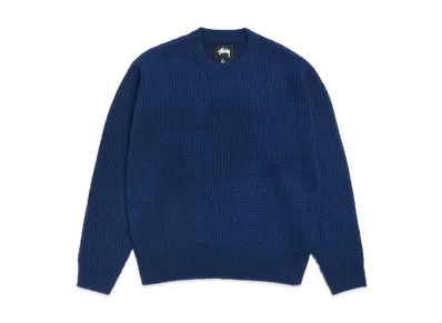 Stussy Waffle Knit Cashmere Crew "Navy"