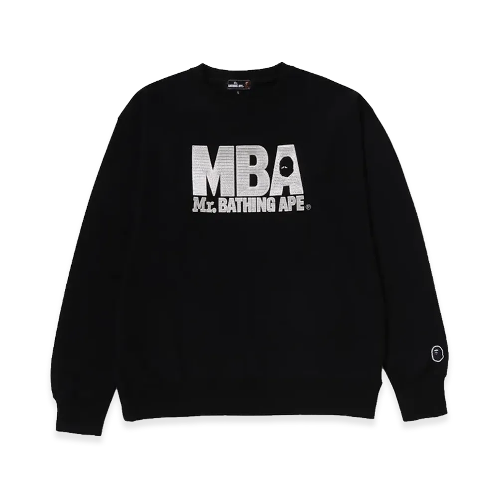 A BATHING APE Mr. BATHING APE Crew Neck Sweat Shirt #2 "Black"