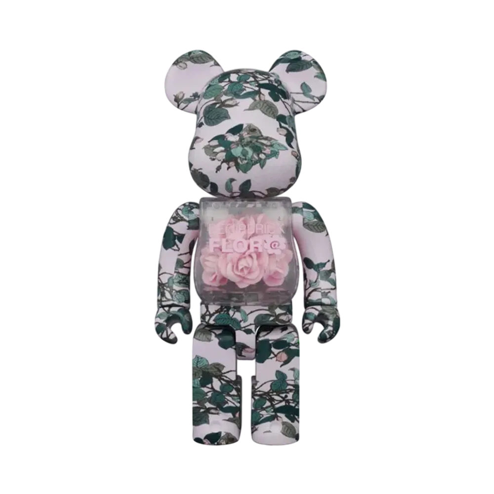 MEDICOM TOY "BEARBRICK" -MAMES- FLORA PINK ROSE 400%