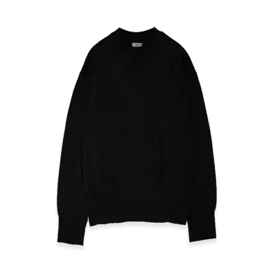 YOKE Silk Cashmere Knit Crewneck Sweater "Black"