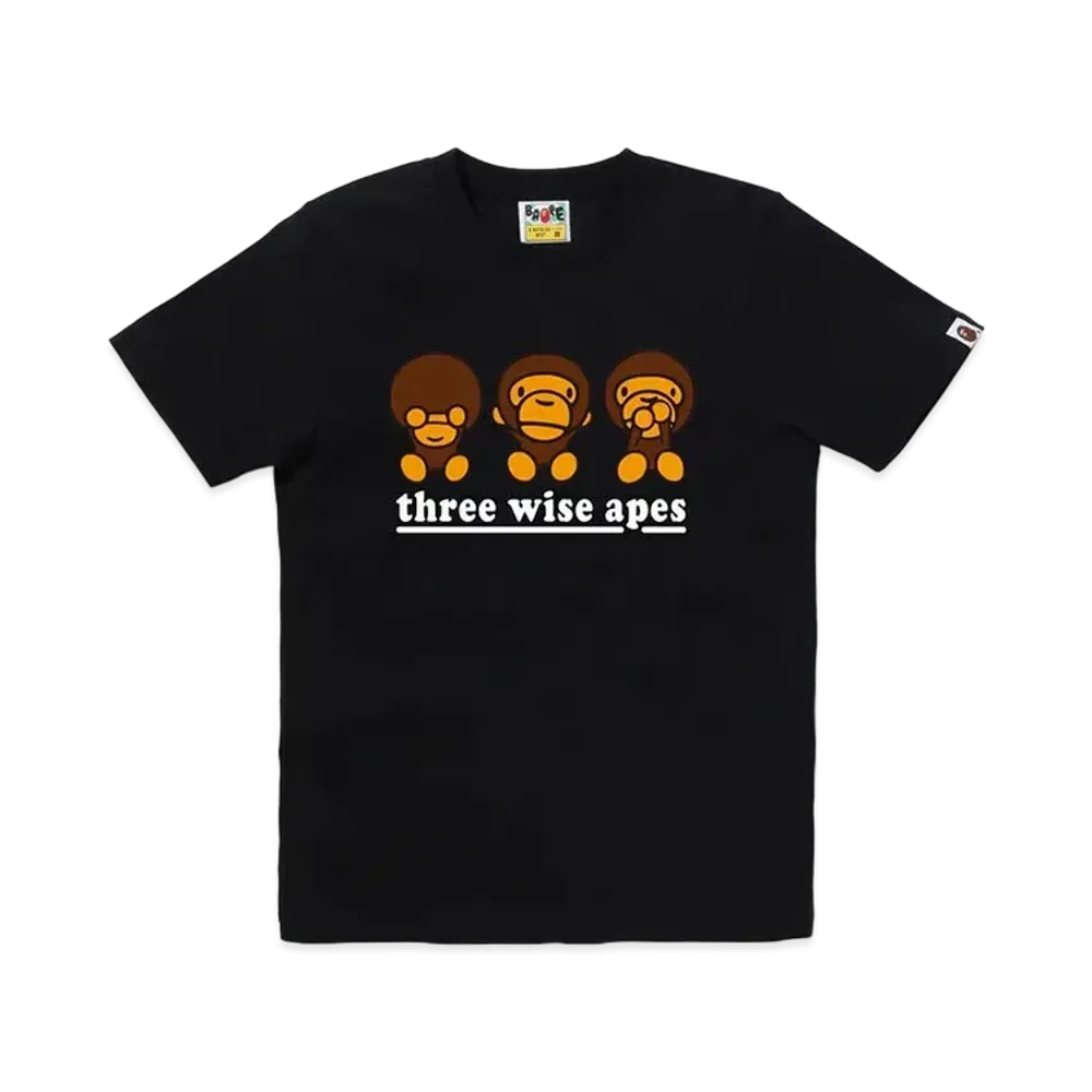 A BATHING APE Three Wise Milo Tee "Black"