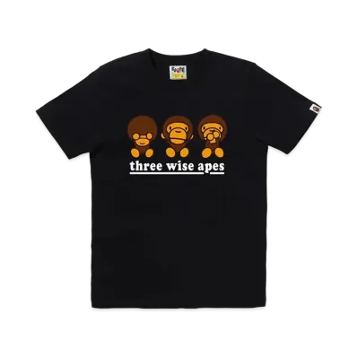 A BATHING APE Three Wise Milo Tee "Black"