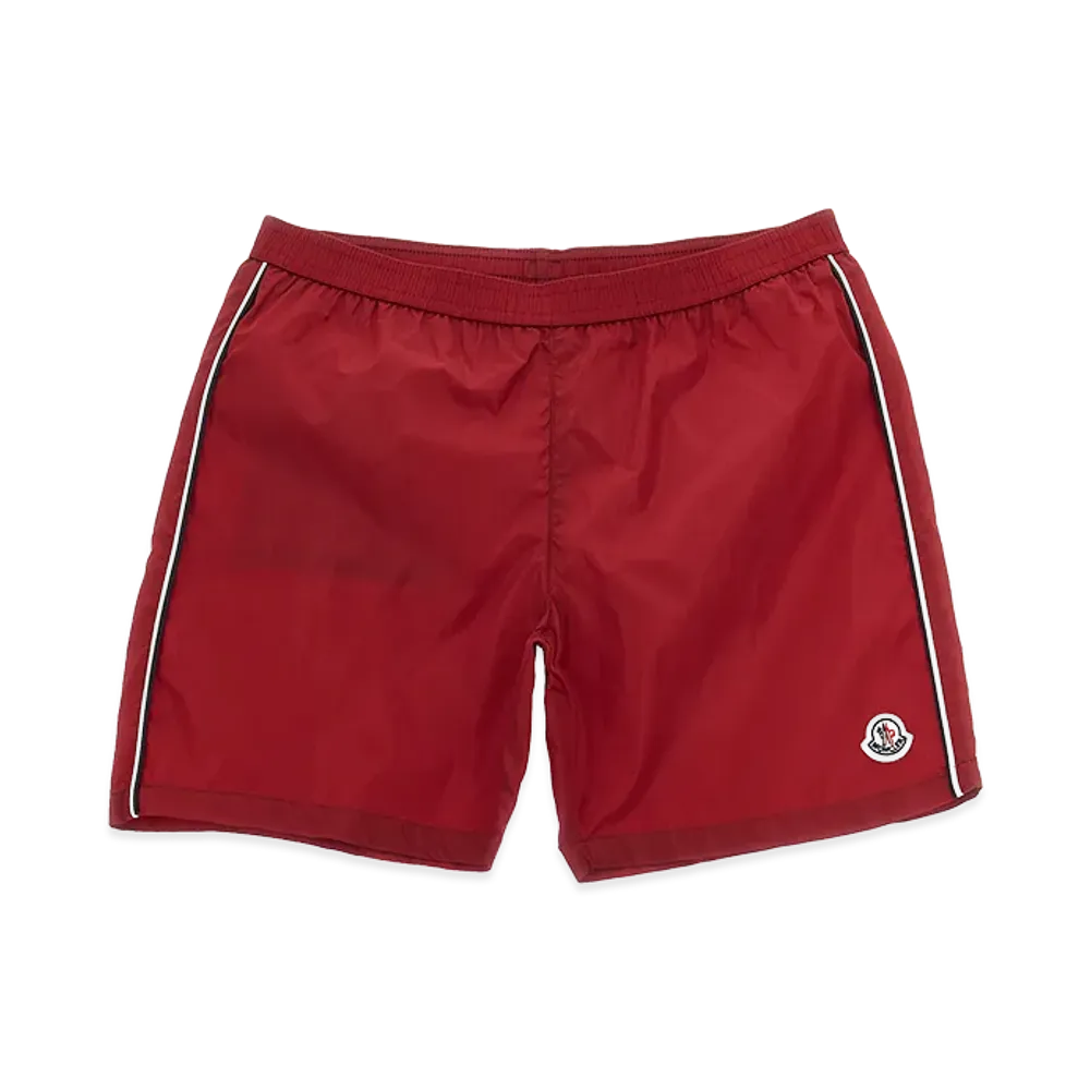 MONCLER Kids Tricolor Trim Swimsuit "Red"