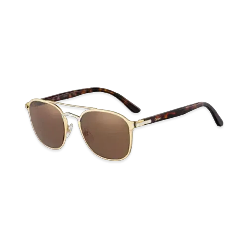 Cartier C de Cartier Sunglasses "Gold/Black/Brown"
