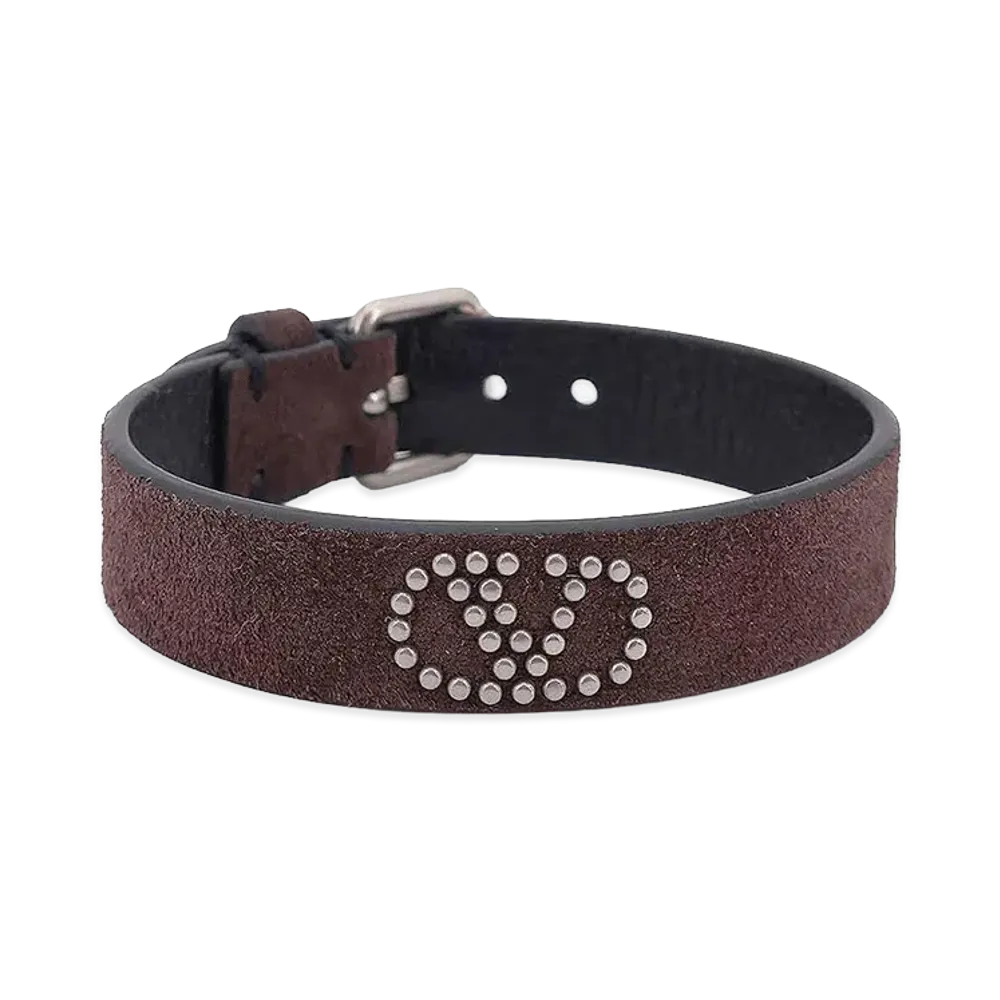 Valentino Leather Bracelet "Dark Brown"