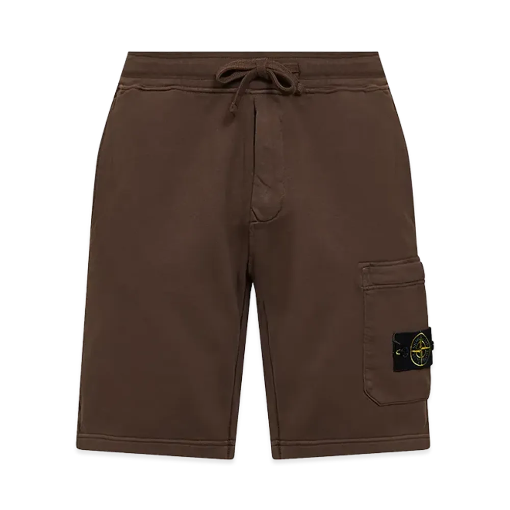 Stone Island Organic Cotton Fleece Bermuda Shorts "Brown"