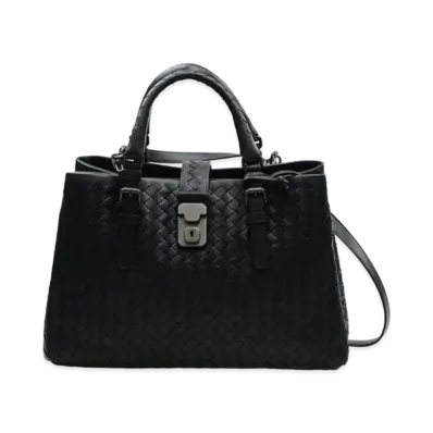 Bottega Veneta Lambskin Hand Bag "Black"