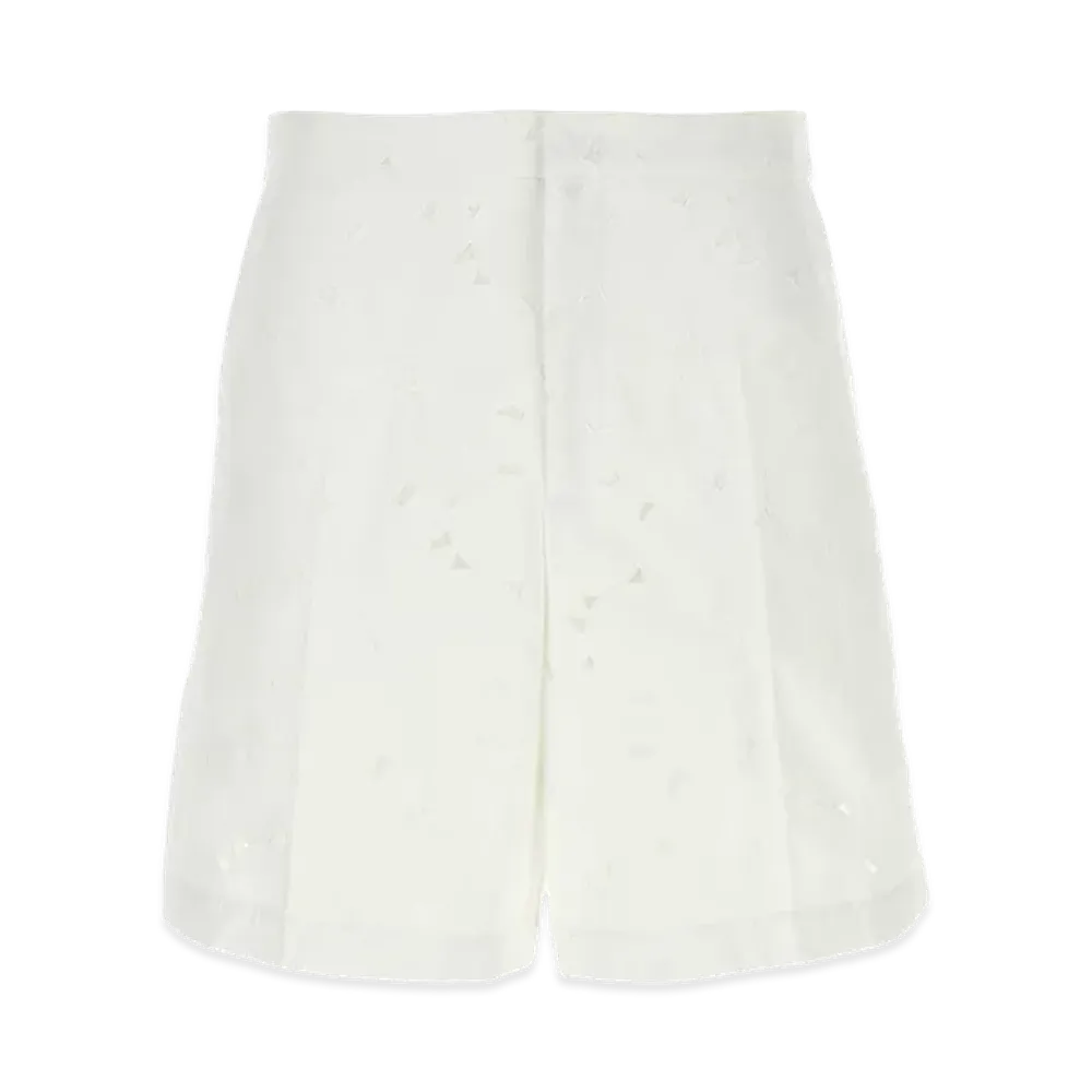 Valentino Cotton Blend Bermuda Shorts "White"