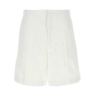 Valentino Cotton Blend Bermuda Shorts "White"