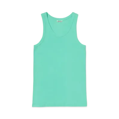 AURALEE Organic Soft Rib Tank Top "Aqua Green"