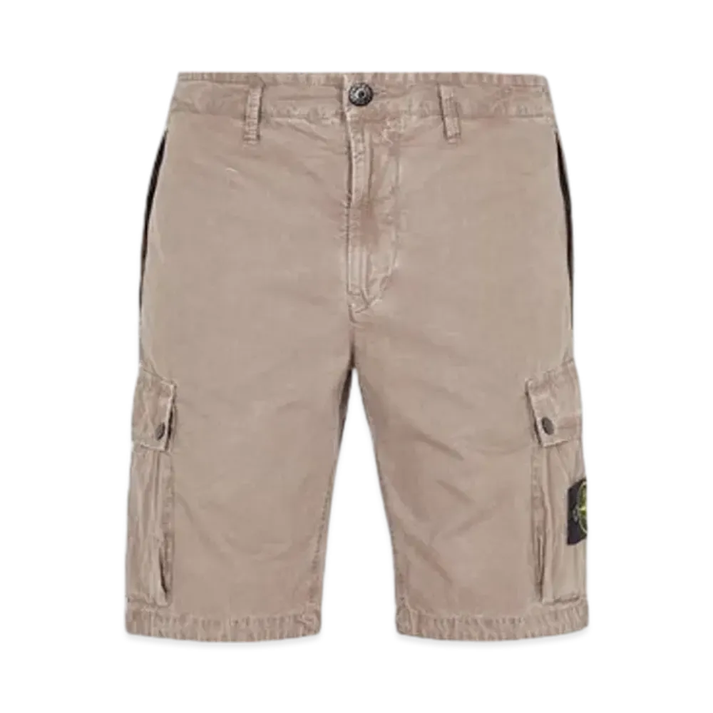 Stone Island L11WA Old Treatment Slim Fit Cargo Bermuda Shorts - 24SS "Dove Grey"