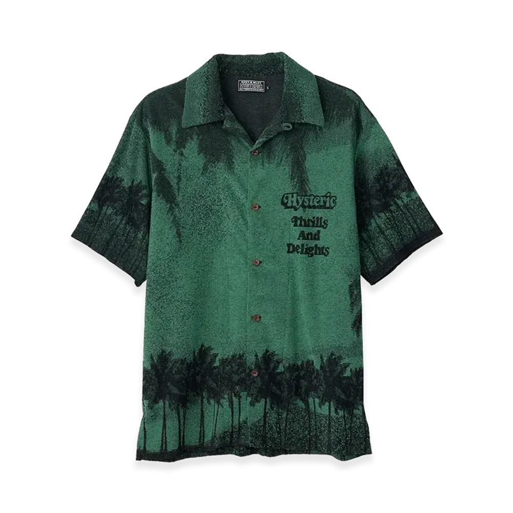 HYSTERIC GLAMOUR Thrills And Delights Jacquard Shirt "Green"