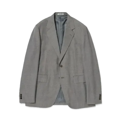 AURALEE Tropical Wool Kid Mohair Jacket "Gray Check"