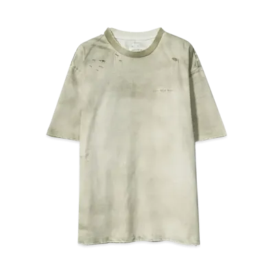 Feng Chen Wang SANDWASHED RIPPED JERSY T-SHIRT "GREY"