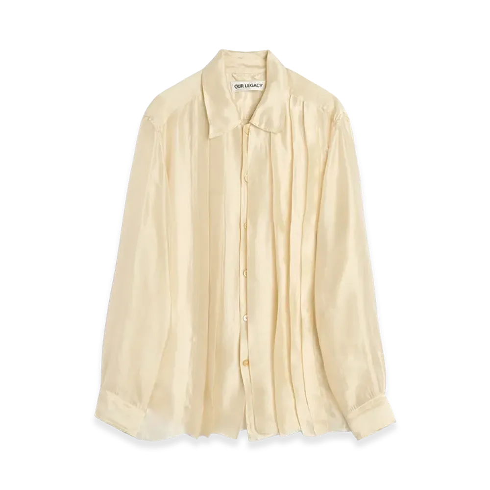 OUR LEGACY Tuxedo Every Shirt "Moonlit Pearl Shimmer Gauze"