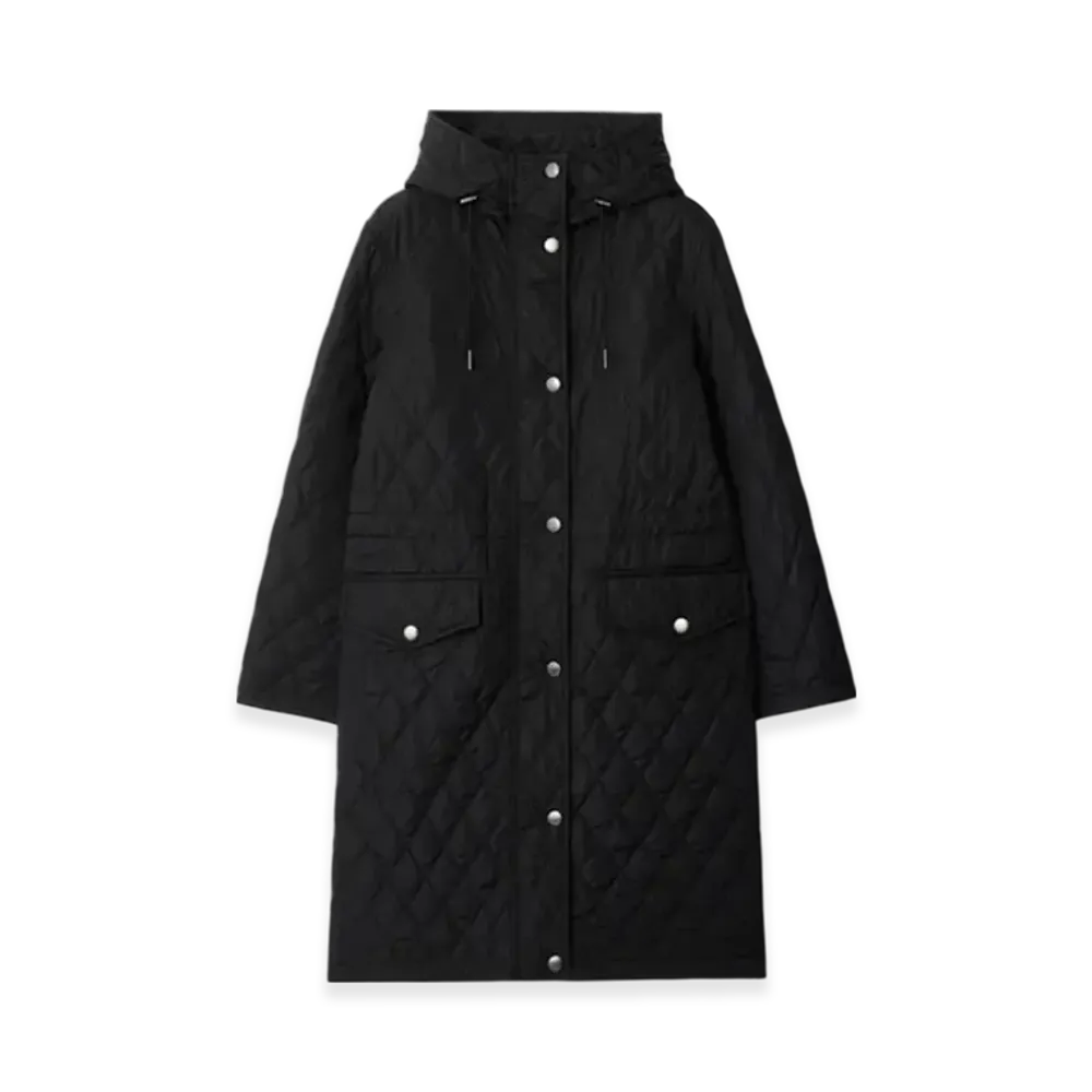 Burberry Quilting Nylon Hooded Coat "Black"