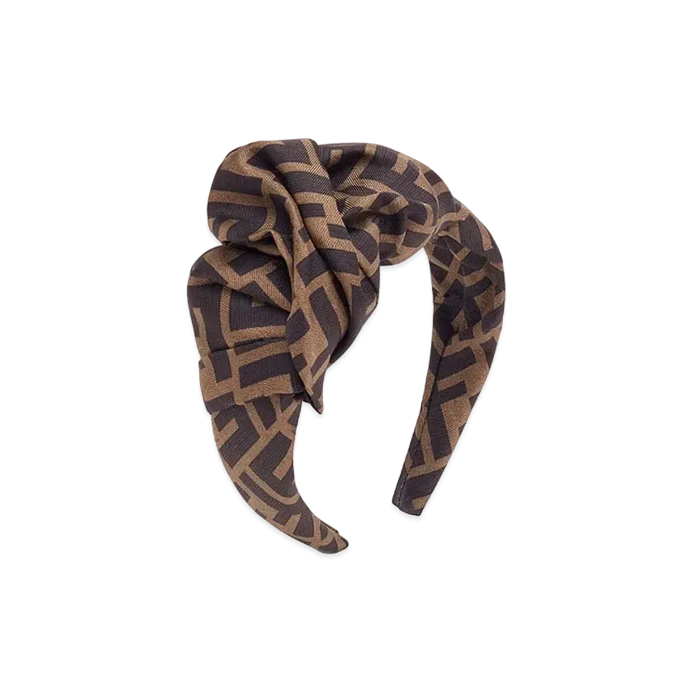 FENDI FF Logo Silk Hairband "Brown"