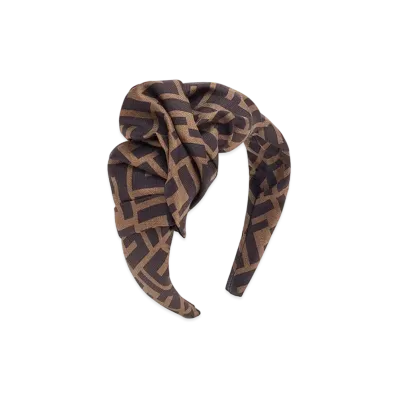 FENDI FF Logo Silk Hairband "Brown"